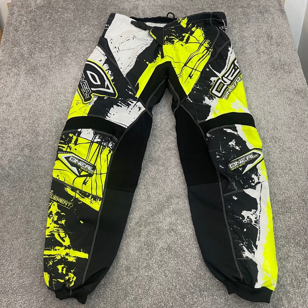 ONeal Element Motocross Pants Mens 42 Racing MX Dirt Bike Neon Yellow